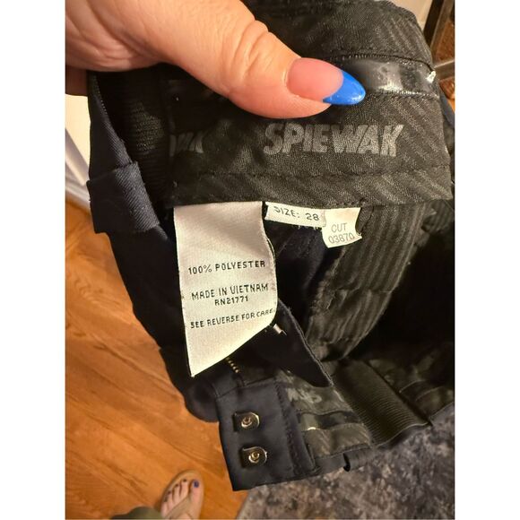 Spiewak Black w/ Gray Stripe Uniform Pants sz 28 EUC Just wribkled - Picture 9 of 9